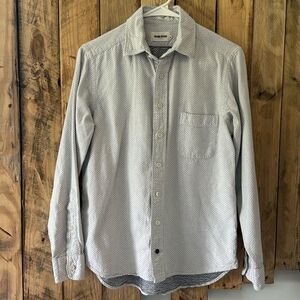 Taylor Stitch Men Shirt Size 38 Small Button Up Woven Dots 100% Cotton